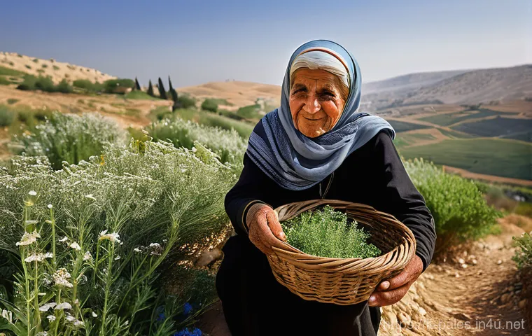 팔레스타인 전통 차와 허브티 - A heartwarming scene of Palestinian hospitality, set in a sunlit traditional home or a cozy cafe. An...