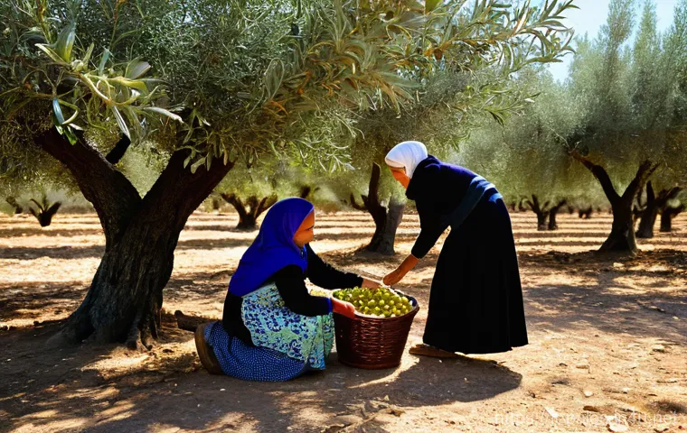 팔레스타인과 올리브 나무의 상징성 - **Prompt 1: The Timeless Guardian Olive Tree**
    "A majestic, ancient Palestinian olive tree, its ...