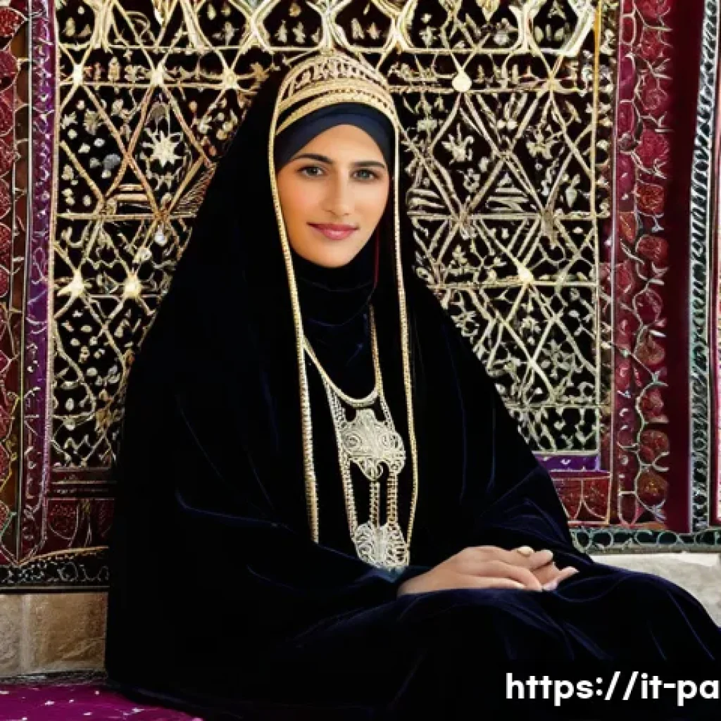 팔레스타인의 전통 의상 - **A Palestinian Woman in a Ceremonial Bethlehem Thobe**
    A confident Palestinian woman, approxima...
